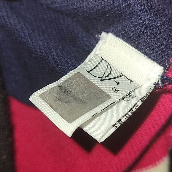 Diane von Furstenberg Jolanta Striped Multi  Sweater DVF Wool Cashmere NWT LARGE - Picture 5 of 7